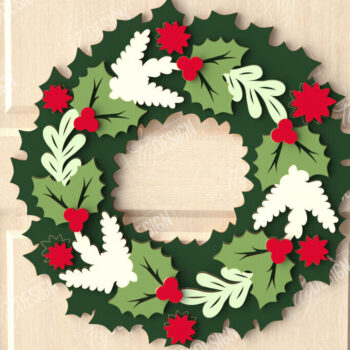 Intra απο ξύλο plywood  Χρώμα wenge 3mm-4mm πάχος - Χριστουγεννιάτικο στεφάνι|Διακόσμηση βεράντας|Στεφάνι πόρτας Δίασταση 15x15 cm INTRAFABR-52455434 - Image 1