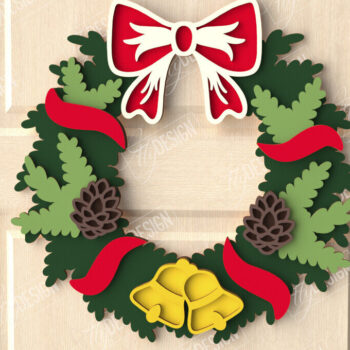 Intra απο ξύλο plywood  Χρώμα wenge 3mm-4mm πάχος - Χριστουγεννιάτικο στεφάνι|Διακόσμηση βεράντας|Στεφάνι πόρτας Δίασταση 15x15 cm INTRAFABR-52455490 - Image 1