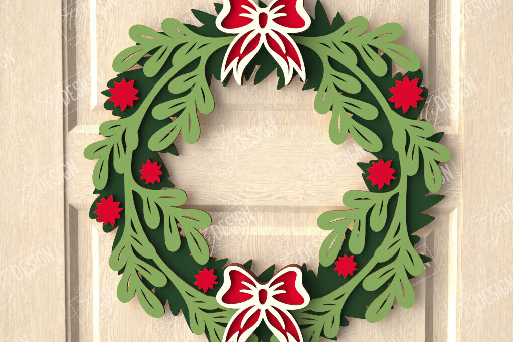 Intra απο ξύλο plywood  Χρώμα wenge 3mm-4mm πάχος - Χριστουγεννιάτικο στεφάνι|Διακόσμηση βεράντας|Στεφάνι πόρτας Δίασταση 15x15 cm INTRAFABR-71459328