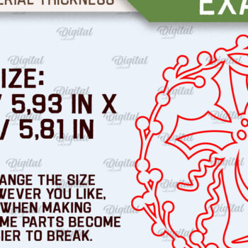 Intra απο ξύλο plywood  Χρώμα wenge 3mm-4mm πάχος - Χριστουγεννιάτικα στεφάνια κομμένα με λέιζερ Δίασταση 15x15 cm INTRAFABR-35001743 - Image 2