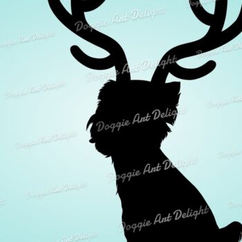 Intra απο ξύλο plywood  Χρώμα wenge 3mm-4mm πάχος - Christmas Yorkie Dog Reindeer Png Δίασταση 15x15 cm INTRAFABR-52455730 - Image 1