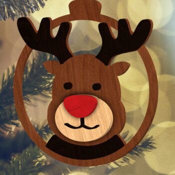 Intra απο ξύλο plywood  Χρώμα wenge 3mm-4mm πάχος - Χριστουγεννιάτικο Παιχνίδι Ελαφιών, Διακόσμηση πολλαπλών στρώσεων Δίασταση 4x4 cm INTRAFABR-52455780 - Image 1