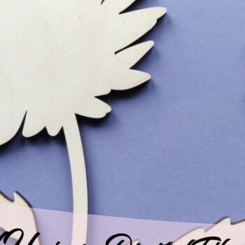 Intra απο ξύλο plywood  Χρώμα wenge 3mm-4mm πάχος - Λουλούδι κομμένο με λέιζερ χρυσάνθεμο Δίασταση 20x20 cm INTRAFABR-52455967 - Image 3