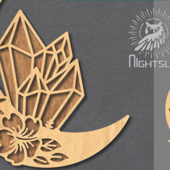 Intra απο ξύλο plywood  Χρώμα wenge 3mm-4mm πάχος - Διακόσμηση Chrystal Moon 5 Δίασταση 20x20 cm INTRAFABR-71471206 - Image 1