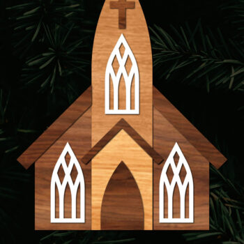 Intra απο ξύλο plywood  Χρώμα wenge 3mm-4mm πάχος - Πρότυπο κοπής με λέιζερ εκκλησίας, εκκλησία Woodcu Δίασταση 15x15 cm INTRAFABR-52456304 - Image 1