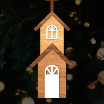 Intra απο ξύλο plywood  Χρώμα wenge 3mm-4mm πάχος - Πρότυπο κοπής με λέιζερ εκκλησίας, εκκλησία Woodcu Δίασταση 15x15 cm INTRAFABR-52456484 - Image 1