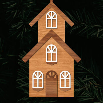 Intra απο ξύλο plywood  Χρώμα wenge 3mm-4mm πάχος - Πρότυπο κοπής με λέιζερ εκκλησίας, εκκλησία Woodcu Δίασταση 15x15 cm INTRAFABR-52456528 - Image 1