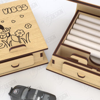 Intra απο ξύλο plywood Χρώμα wenge 3mm-4mm πάχος - Κοπή Laser Box | Κουτί καπνού Δίασταση 20x20 cm INTRAFABR-52457030 - Image 1