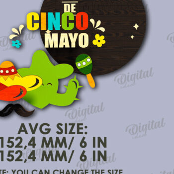 Intra απο ξύλο plywood  Χρώμα wenge 3mm-4mm πάχος - Cinco De Mayo Στρογγυλή πινακίδα κοπής με λέιζερ Δίασταση 30x20 cm INTRAFABR-75570950 - Image 2