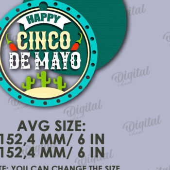 Intra απο ξύλο plywood  Χρώμα wenge 3mm-4mm πάχος - Cinco De Mayo Στρογγυλή πινακίδα κοπής με λέιζερ Δίασταση 30x20 cm INTRAFABR-116340126 - Image 2