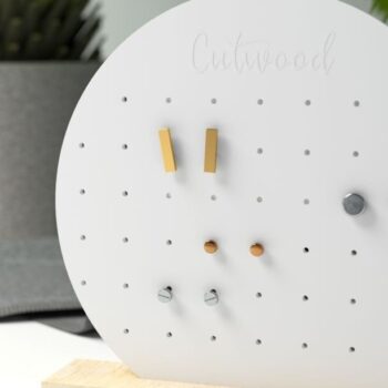 Intra απο ξύλο plywood  Χρώμα wenge 3mm-4mm πάχος - Οθόνη κυκλικού σκουλαρικιού Δίασταση 20x20 cm INTRAFABR-106650840 - Image 3