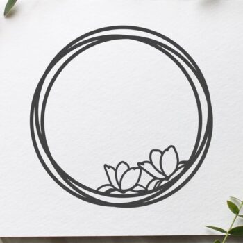 Intra απο ξύλο plywood  Χρώμα wenge 3mm-4mm πάχος - Circle Frame , Dudle Circle Frame Δίασταση 20x25 cm INTRAFABR-118542657 - Image 5