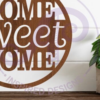 Intra απο ξύλο plywood  Χρώμα wenge 3mm-4mm πάχος - Κύκλος Σπίτι Γλυκό Σπίτι Τέχνης τοίχου Δίασταση 40x50 cm INTRAFABR-56279854 - Image 3