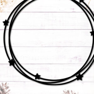 Intra απο ξύλο plywood  Χρώμα wenge 3mm-4mm πάχος - Κύκλος Μονόγραμμα Πλαίσιο με αστέρια Δίασταση 20x25 cm INTRAFABR-96841273