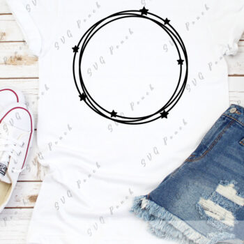 Intra απο ξύλο plywood  Χρώμα wenge 3mm-4mm πάχος - Κύκλος Μονόγραμμα Πλαίσιο με αστέρια Δίασταση 20x25 cm INTRAFABR-96841273 - Image 2