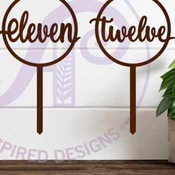 Intra απο ξύλο plywood  Χρώμα wenge 3mm-4mm πάχος - Circle Number Cake Topper 10 11 12 Δίασταση 30x20 cm INTRAFABR-96841631 - Image 2