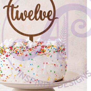 Intra απο ξύλο plywood  Χρώμα wenge 3mm-4mm πάχος - Circle Number Cake Topper 10 11 12 Δίασταση 30x20 cm INTRAFABR-96841631 - Image 3