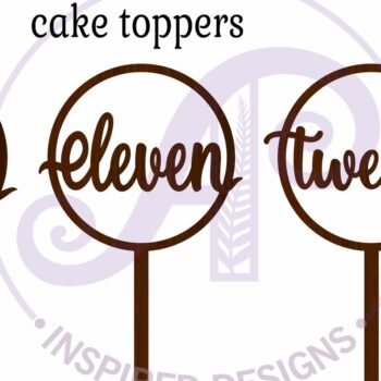 Intra απο ξύλο plywood  Χρώμα wenge 3mm-4mm πάχος - Circle Number Cake Topper 10 11 12 Δίασταση 30x20 cm INTRAFABR-96841631 - Image 4