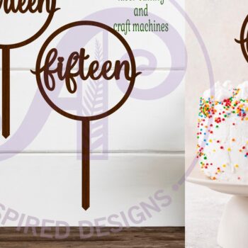 Intra απο ξύλο plywood  Χρώμα wenge 3mm-4mm πάχος - Circle Number Cake Topper 13 14 15 Δίασταση 30x20 cm INTRAFABR-96841633 - Image 1