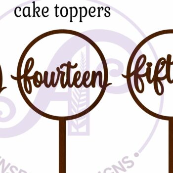 Intra απο ξύλο plywood  Χρώμα wenge 3mm-4mm πάχος - Circle Number Cake Topper 13 14 15 Δίασταση 30x20 cm INTRAFABR-96841633 - Image 4