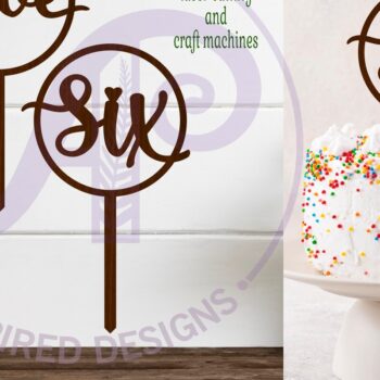 Intra απο ξύλο plywood Χρώμα wenge 3mm-4mm πάχος - Circle Number Cake Topper 4 5 και 6 Δίασταση 30x20 cm INTRAFABR-96841641 - Image 1