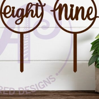 Intra απο ξύλο plywood Χρώμα wenge 3mm-4mm πάχος - Circle Number Cake Topper 7 8 και 9 Δίασταση 30x20 cm INTRAFABR-96841645 - Image 2