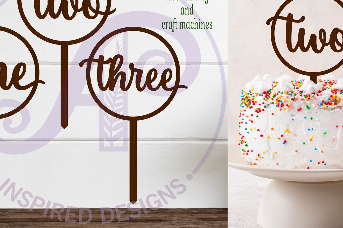 Intra απο ξύλο plywood  Χρώμα wenge 3mm-4mm πάχος - Circle Number Cake Topper Δίασταση 30x20 cm INTRAFABR-96841248