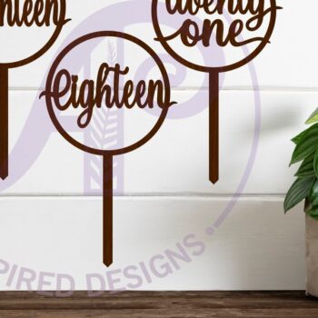 Intra απο ξύλο plywood  Χρώμα wenge 3mm-4mm πάχος - Circle Number Cake Toppers 16 17 18 21 Δίασταση 30x20 cm INTRAFABR-96841650 - Image 2