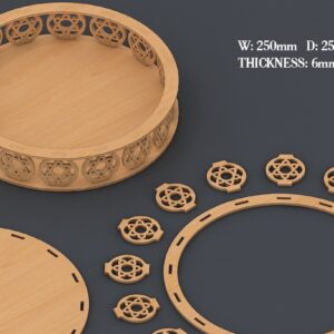 Intra απο ξύλο plywood  Χρώμα wenge 3mm-4mm πάχος - Σχέδια κοπής με λέιζερ διάνυσμα κυκλικού δίσκου Δίασταση 30x20 cm INTRAFABR-96841260