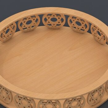 Intra απο ξύλο plywood  Χρώμα wenge 3mm-4mm πάχος - Σχέδια κοπής με λέιζερ διάνυσμα κυκλικού δίσκου Δίασταση 30x20 cm INTRAFABR-96841260 - Image 2