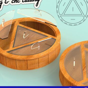 Intra απο ξύλο plywood Χρώμα wenge 3mm-4mm πάχος - Κυκλικό κιβώτιο παξιμαδιών Δίασταση 30x20 cm INTRAFABR-58213202 - Image 1