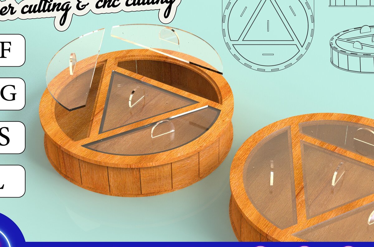 Intra απο ξύλο plywood  Χρώμα wenge 3mm-4mm πάχος - Κυκλικό κιβώτιο παξιμαδιών Δίασταση 30x20 cm INTRAFABR-58213202