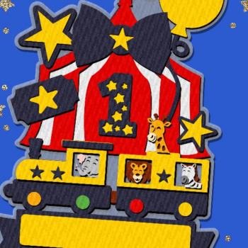 Intra απο ξύλο plywood Χρώμα wenge 3mm-4mm πάχος - Circus Cake Topper Δίασταση 20x20 cm INTRAFABR-79152092 - Image 1