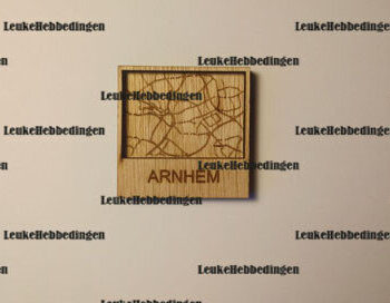 Intra απο ξύλο plywood  Χρώμα wenge 3mm-4mm πάχος - Χάρτης πόλης Arnhem Κάτοψη για λέιζερ Δίασταση 30x30 cm INTRAFABR-97299578 - Image 1