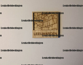 Intra απο ξύλο plywood  Χρώμα wenge 3mm-4mm πάχος - Χάρτης πόλης Leeuwarden Κάτοψη Λέιζερ Δίασταση 30x30 cm INTRAFABR-32703437 - Image 1