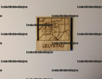 Intra απο ξύλο plywood  Χρώμα wenge 3mm-4mm πάχος - Χάρτης πόλης Κάτοψη Lelystad για λέιζερ Δίασταση 30x30 cm INTRAFABR-97299677 - Image 1