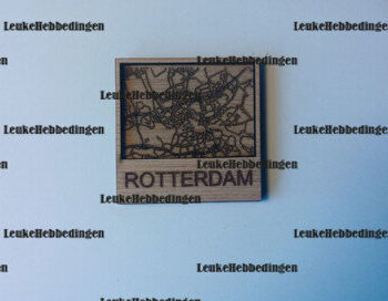 Intra απο ξύλο plywood Χρώμα wenge 3mm-4mm πάχος - Χάρτης πόλης Ρότερνταμ Κάτοψη για λέιζερ Δίασταση 30x30 cm INTRAFABR-97299736 - Image 1