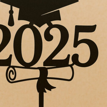 Intra απο ξύλο plywood Χρώμα wenge 3mm-4mm πάχος - Τάξη 2025 Graduation Cake Topper Δίασταση 4x4 cm INTRAFABR-8515801 - Image 1