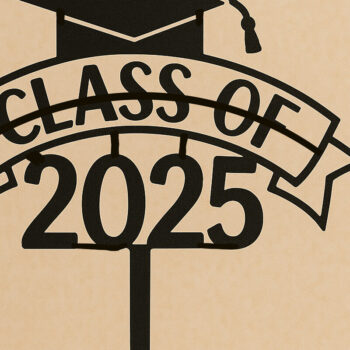 Intra απο ξύλο plywood Χρώμα wenge 3mm-4mm πάχος - Τάξη 2025 Graduation Cake Topper Δίασταση 4x4 cm INTRAFABR-26395821 - Image 1