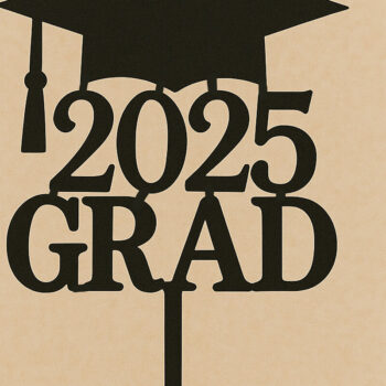 Intra απο ξύλο plywood Χρώμα wenge 3mm-4mm πάχος - Τάξη 2025 Graduation Cake Topper Δίασταση 4x4 cm INTRAFABR-26395952 - Image 1