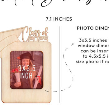 Intra απο ξύλο plywood  Χρώμα wenge 3mm-4mm πάχος - Class of 2025 Graduation Photo Frame Δίασταση 20x25 cm INTRAFABR-33977863 - Image 3
