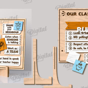 Intra απο ξύλο plywood  Χρώμα wenge 3mm-4mm πάχος - Κανόνες τάξης LaserCut. Πλακέτα αστείων κανόνων Δίασταση 30x20 cm INTRAFABR-57961535 - Image 2