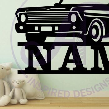 Intra απο ξύλο plywood  Χρώμα wenge 3mm-4mm πάχος - Classic Car Name Design Sign 1 Laser Δίασταση 30x20 cm INTRAFABR-86212881 - Image 2