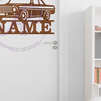 Intra απο ξύλο plywood  Χρώμα wenge 3mm-4mm πάχος - Classic Car Name Design Sign 1 Laser Δίασταση 30x20 cm INTRAFABR-86212881 - Image 4
