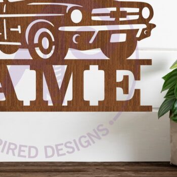 Intra απο ξύλο plywood  Χρώμα wenge 3mm-4mm πάχος - Classic Car Name Sign Design 3 Laser Δίασταση 30x20 cm INTRAFABR-100489585 - Image 1