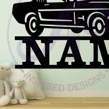 Intra απο ξύλο plywood  Χρώμα wenge 3mm-4mm πάχος - Classic Car Name Sign Design 3 Laser Δίασταση 30x20 cm INTRAFABR-100489585 - Image 2