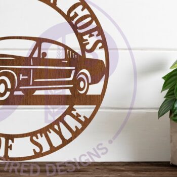 Intra απο ξύλο plywood  Χρώμα wenge 3mm-4mm πάχος - Επιτοίχια επιγραφή Classic Car Version 2, Δίασταση 40x50 cm INTRAFABR-26395015 - Image 1