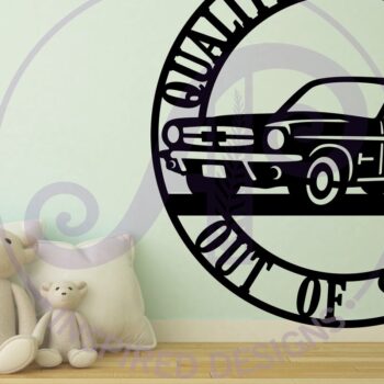 Intra απο ξύλο plywood  Χρώμα wenge 3mm-4mm πάχος - Επιτοίχια επιγραφή Classic Car Version 2, Δίασταση 40x50 cm INTRAFABR-26395015 - Image 2