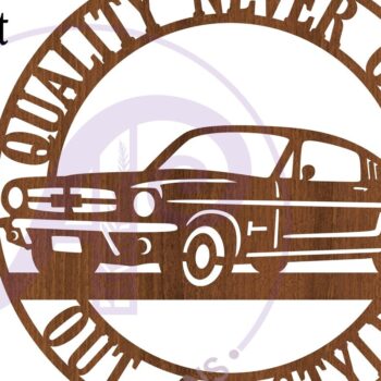 Intra απο ξύλο plywood  Χρώμα wenge 3mm-4mm πάχος - Επιτοίχια επιγραφή Classic Car Version 2, Δίασταση 40x50 cm INTRAFABR-26395015 - Image 4