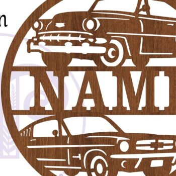 Intra απο ξύλο plywood  Χρώμα wenge 3mm-4mm πάχος - Κλασικά αυτοκίνητα Σήμα ονόματος Art Δίασταση 30x20 cm INTRAFABR-64753477 - Image 4